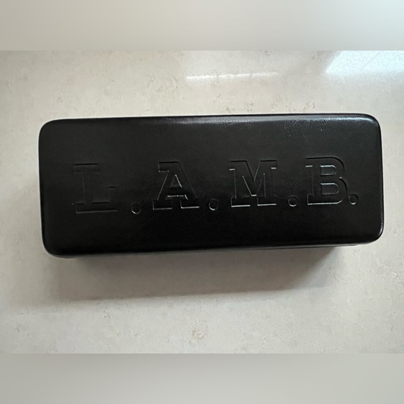 🕶️🐑 💋 LAMB Black Large Sunglasses Eyeglasses Hard Clamshell Leather Case - Picture 4 of 16